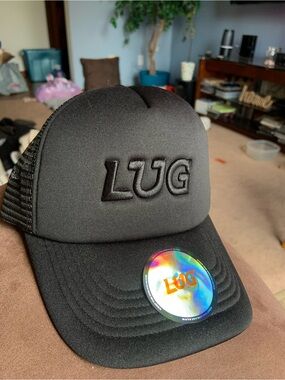 lug Black Trucker Cap with Embossed Logo